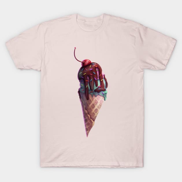 Ice Cream Cone T-Shirt by pepperishstudio